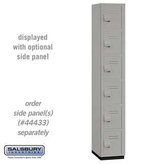 46168GRY 12 in. x 6 ft. x 18 in. 1 Wide Six Tier Box Style Heavy Duty Plastic Locker, Gray