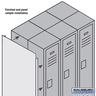 6 ft. x 12 in. Finished Double End Panel for Metal Locker, Gray