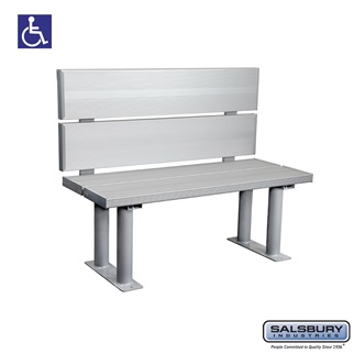 77771-ADAB 42 in. Aluminum ADA Locker Bench with Back Support