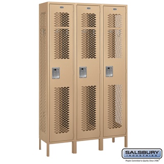 81365TN-U 15 in. Single Tier Vented Metal Locker - Unassembled, Tan - 6 ft. x 3 x 15 in.
