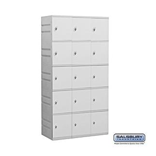 95368GY-A 12 in. Five Tier Plastic Locker - Assembled, Gray - 6 ft. x 3 x 18 in.