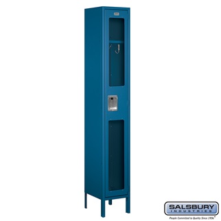 S-61162BL-U 12 in. Single Tier See-Through Metal Locker - Unassembled, Blue - 6 ft. x 1 x 12 in.