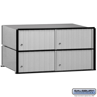Aluminum Mailbox - 4 Doors - Rack Ladder System, 23.5 x 12.125 x 15.5 in.