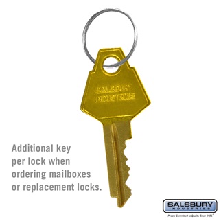 Additional Key for Aluminum Mailbox Standard Lock - 0.5 x 2 x 0.25 in.