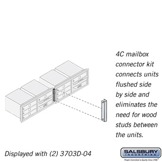 3703CK Recessed Mounted 4C Horizontal Mailbox Connector Kit for 3 Door High Units