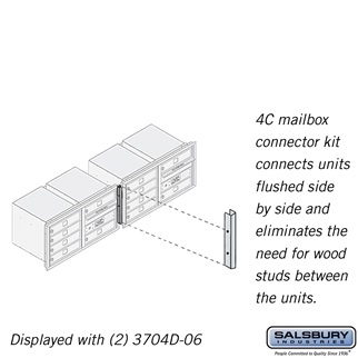 3704CK Recessed Mounted 4C Horizontal Mailbox Connector Kit for 4 Door High Units