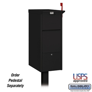Drop Box, Black, Powder Coated, 1 Doors, Recessed, Aluminum