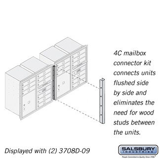 3708CK Recessed Mounted 4C Horizontal Mailbox Connector Kit for 8 Door High Units