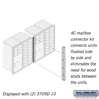 3709CK Recessed Mounted 4C Horizontal Mailbox Connector Kit for 9 Door High Units