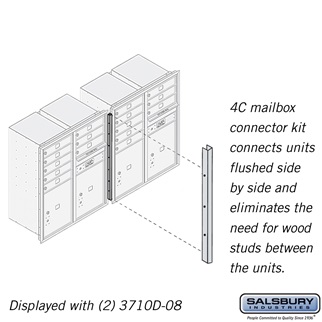 3710CK Recessed Mounted 4C Horizontal Mailbox Connector Kit for 10 Door High Units