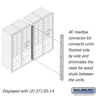 3713CK Recessed Mounted 4C Horizontal Mailbox Connector Kit for 13 Door High Units