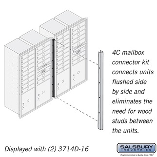 3714CK Recessed Mounted 4C Horizontal Mailbox Connector Kit for 14 Door High Units