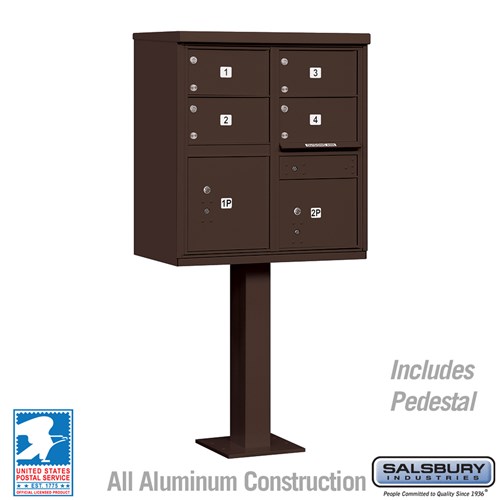 3305BRZ-U 30.5 x 62 x 18 in. Cluster Box Unit - 4 C Size Doors - Type V - USPS Access, Bronze