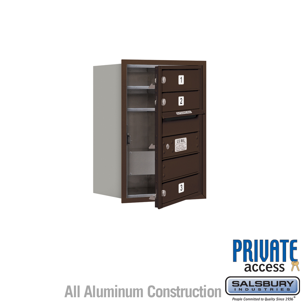 17 x 23.875 x 16.5 in. Recessed Mounted 4C Horizontal Mailbox - Front Loading - Private Access, Bronze