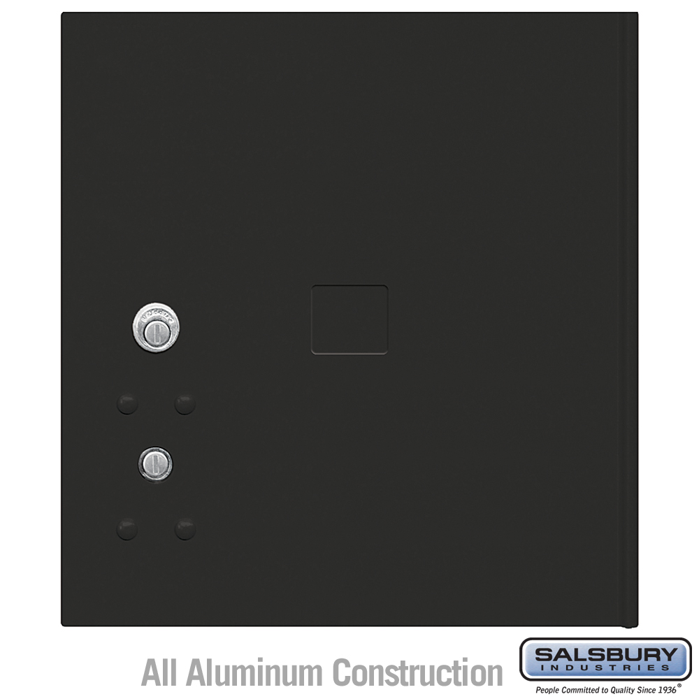12.75 x 13.75 x 0.25 in. Replacement Parcel Locker - Door & Tenant Lock for Standard 4 High PL4 4C Horizontal Parcel Locker with 3 Keys, Black