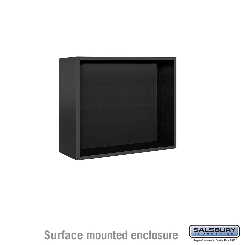 32.25 x 24.625 x 17.5 in. Surface Mounted Enclosure Mailbox for 3706 Double Column Unit, Black