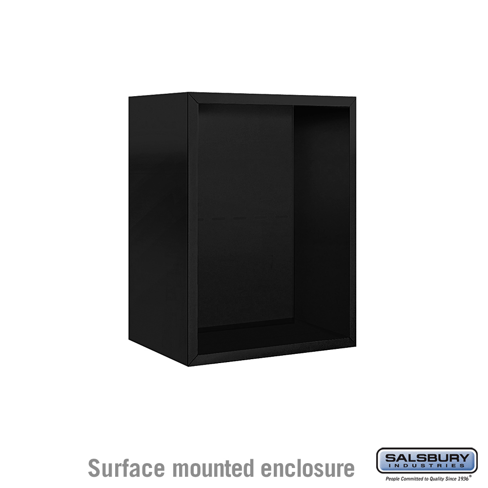 32.25 x 24.625 x 17.5 in. Surface Mounted Enclosure Mailbox for 3706 Single Column Unit, Black