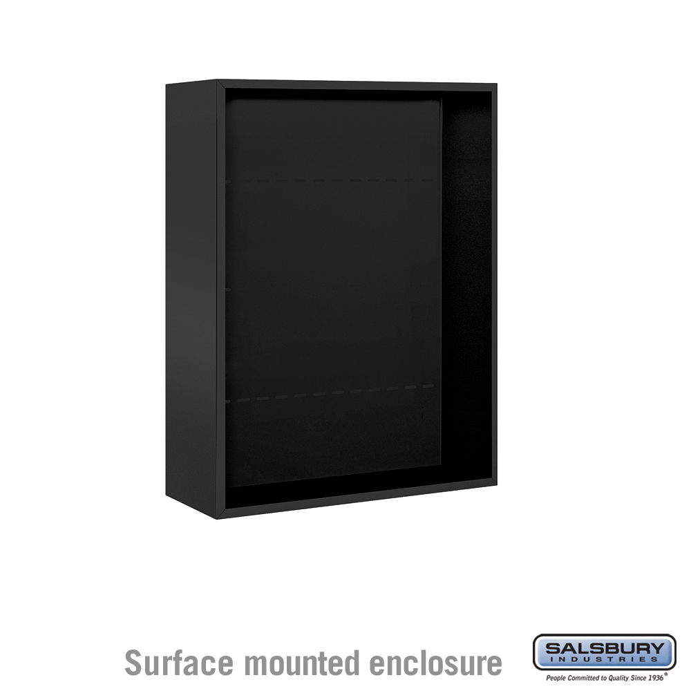 32.25 x 38.625 x 17.5 in. Surface Mounted Enclosure Mailbox for 3710 Double Column Unit, Black