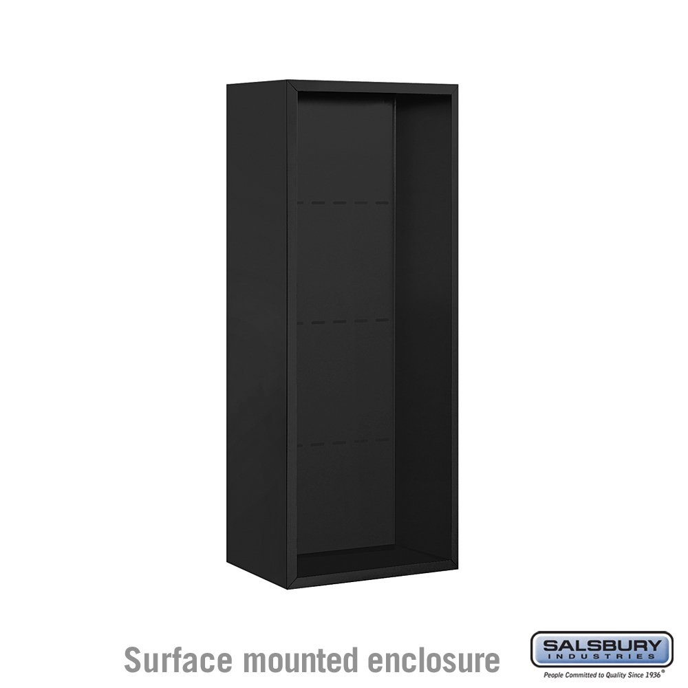 32.25 x 38.625 x 17.5 in. Surface Mounted Enclosure Mailbox for 3710 Single Column Unit, Black