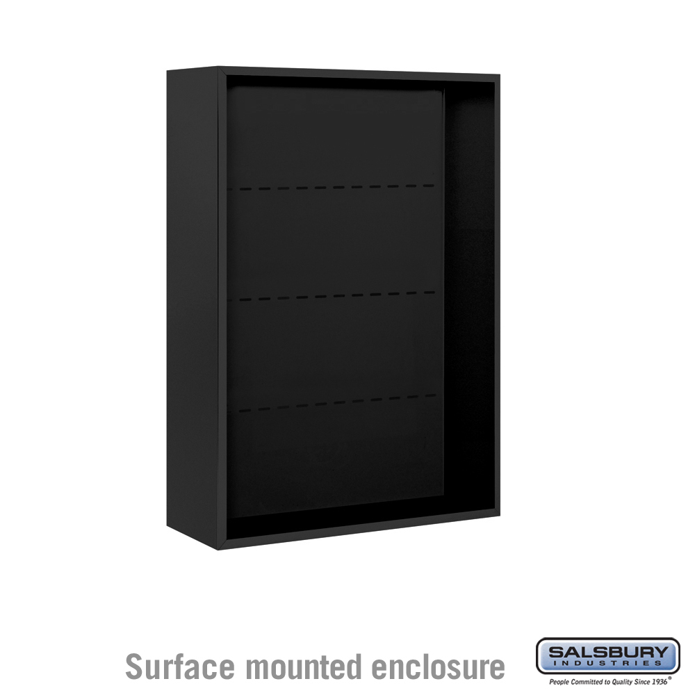 32.25 x 42.125 x 17.5 in. Surface Mounted Enclosure Mailbox for 3711 Double Column Unit, Black