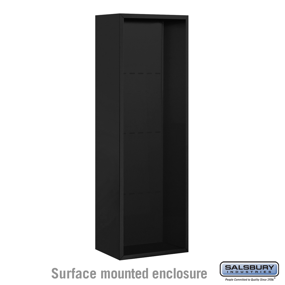 17.5 x 42.125 x 17.5 in. Surface Mounted Enclosure Mailbox for 3711 Single Column Unit, Black
