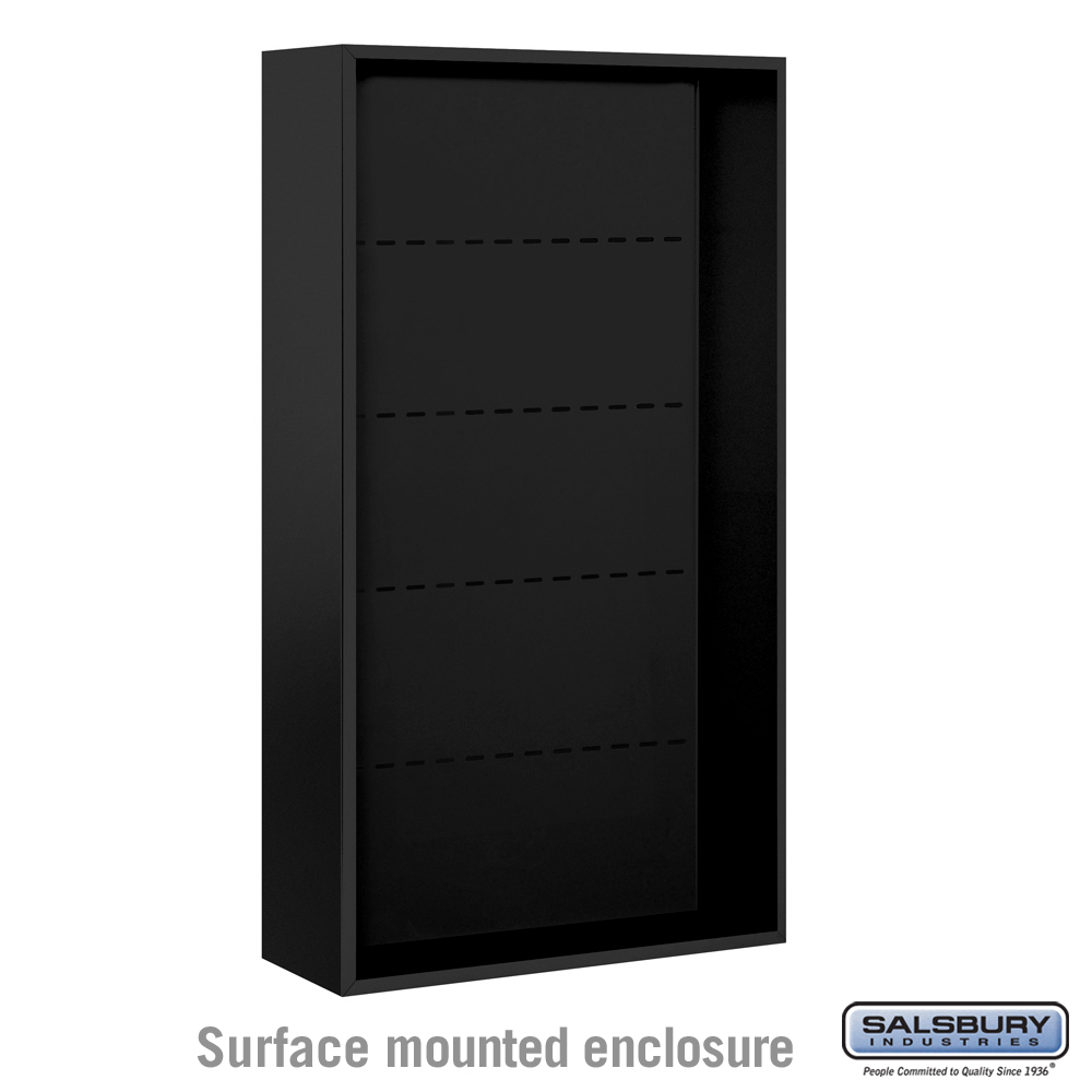 32.25 x 57.875 x 17.5 in. Surface Mounted Enclosure Mailbox for 3716 Double Column Unit, Black