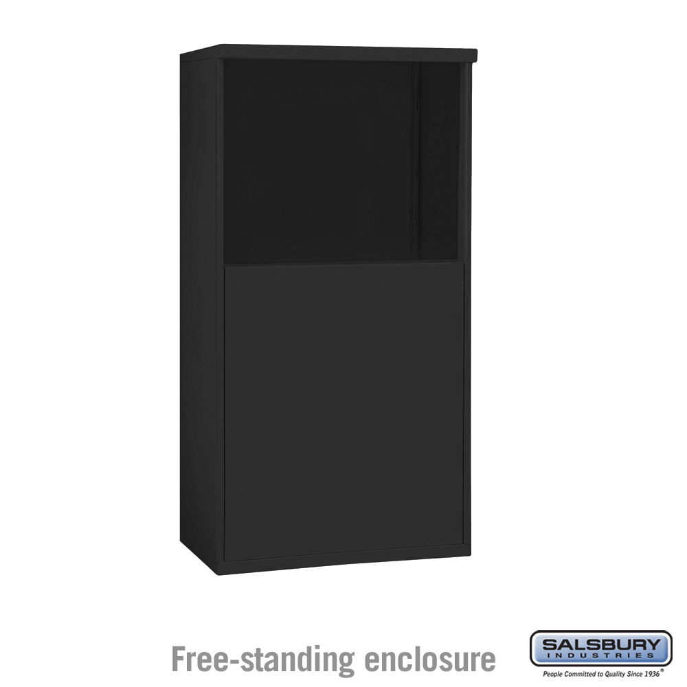32.25 x 51.75 x 19 in. Free-Standing Enclosure Mailbox for 3706 Double Column Unit, Black