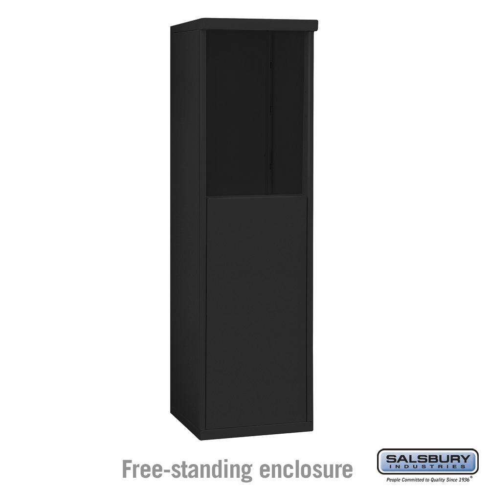 17.5 x 51.75 x 19 in. Free-Standing Enclosure Mailbox for 3706 Single Column Unit, Black