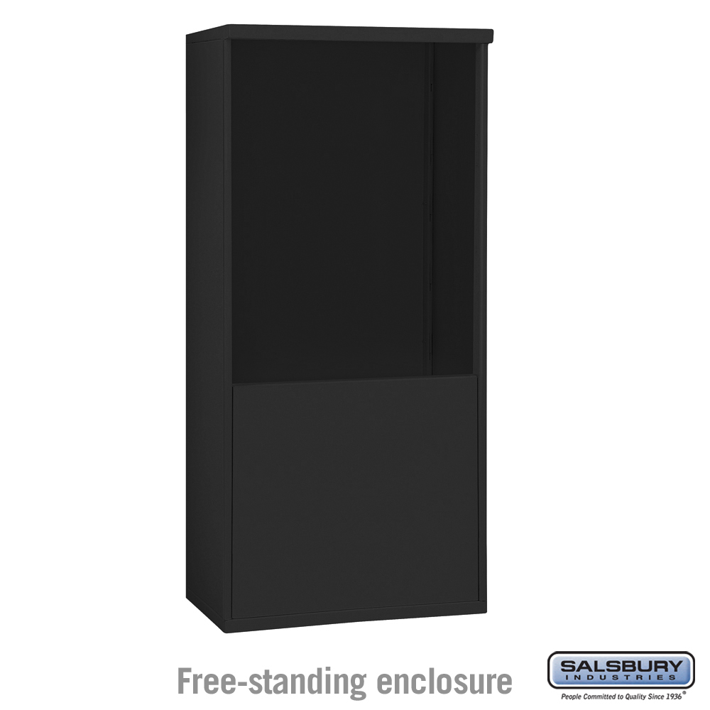 32.25 x 65.75 x 19 in. Free-Standing Enclosure Mailbox for 3710 Double Column Unit, Black