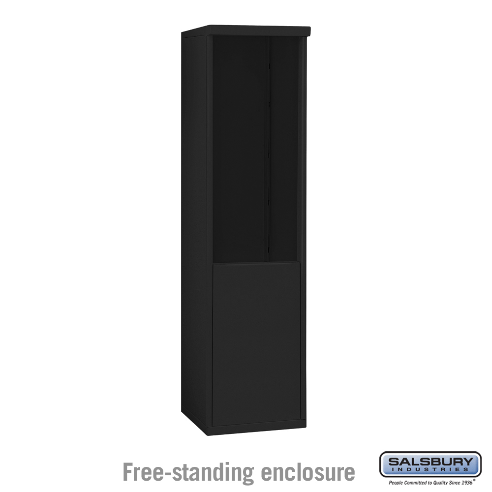 17.5 x 65.75 x 19 in. Free-Standing Enclosure Mailbox for 3710 Single Column Unit, Black