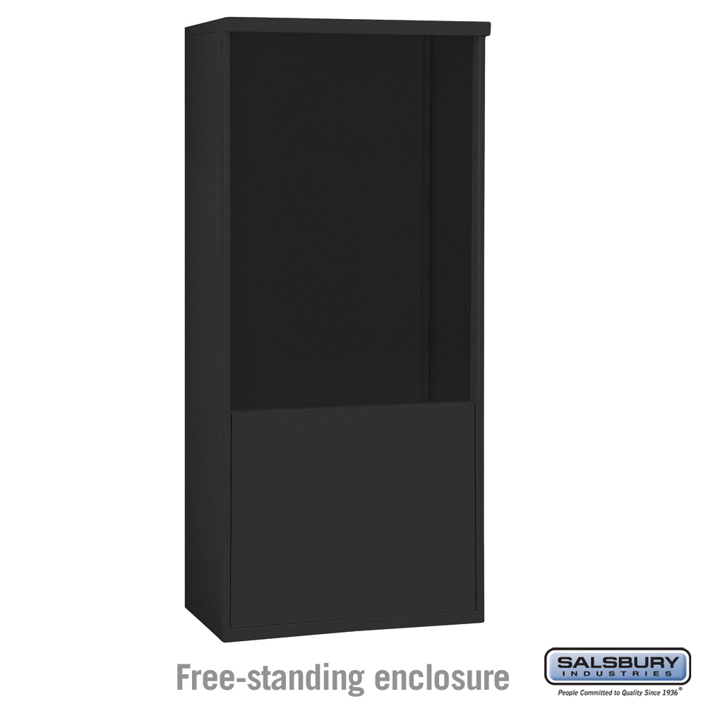 32.25 x 69.25 x 19 in. Free-Standing Enclosure Mailbox for 3711 Double Column Unit, Black