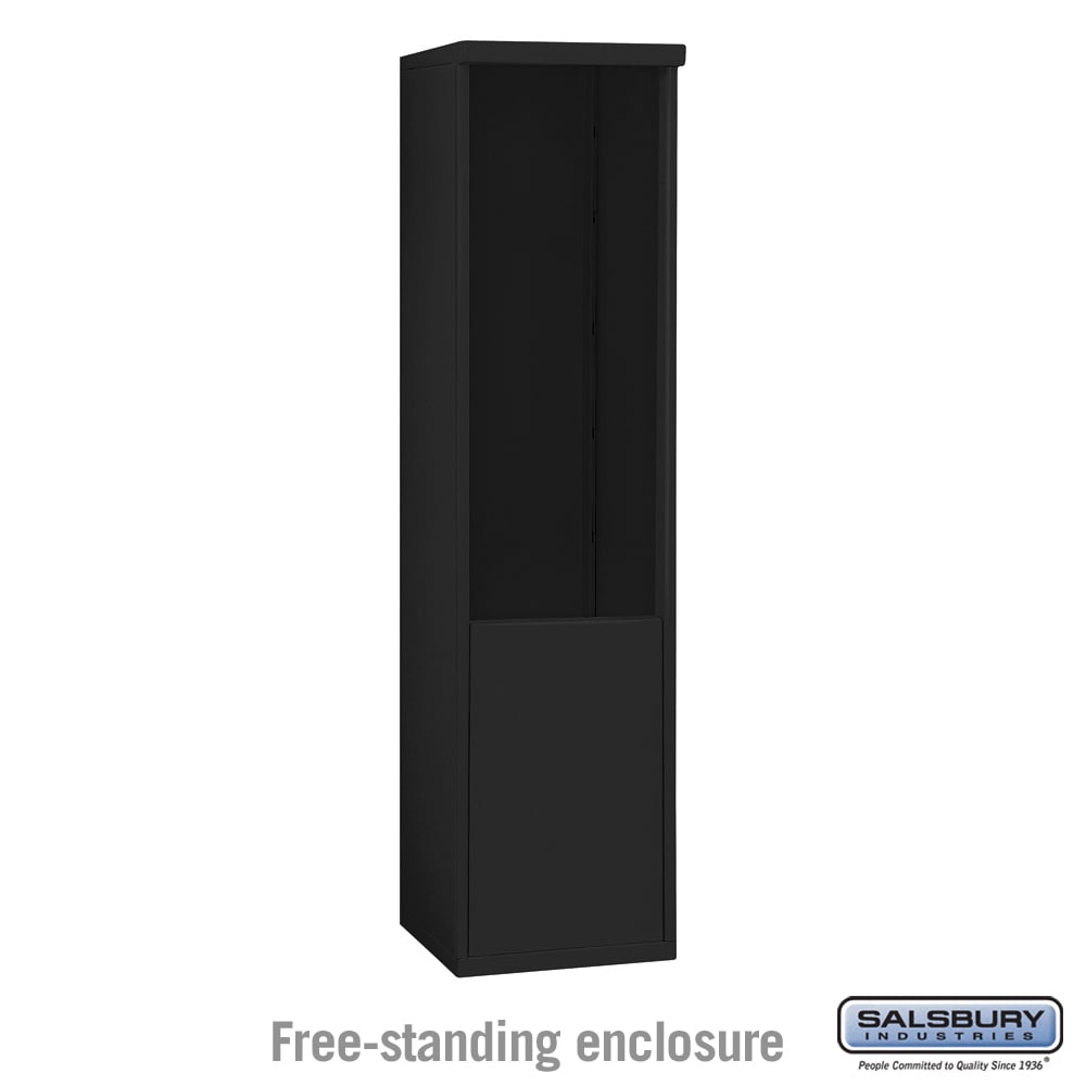 17.5 x 69.25 x 19 in. Free-Standing Enclosure Mailbox for 3711 Single Column Unit, Black