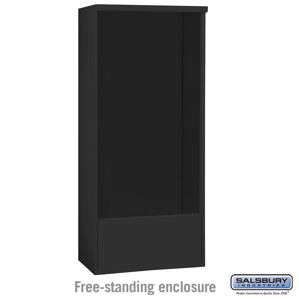 32.25 x 72 x 19 in. Free-Standing Enclosure Mailbox for 3716 Double Column Unit, Black