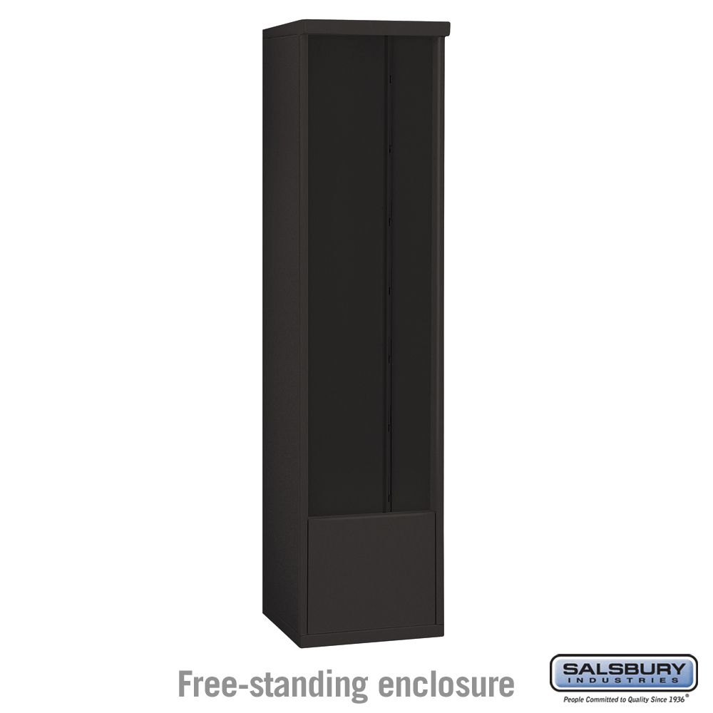 17.5 x 72 x 19 in. Free-Standing Enclosure Mailbox for 3716 Single Column Unit, Black