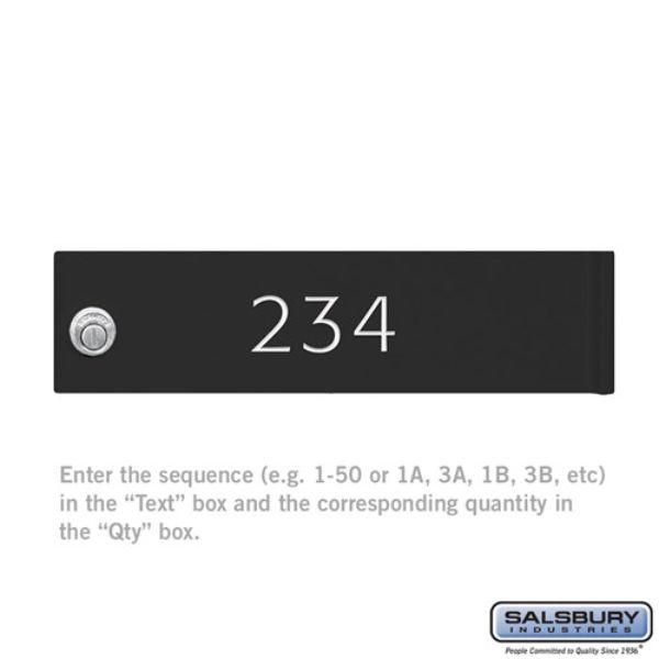 3368BLK Custom Door Engraving for Cluster Box Unit & CBU Parcel Locker Door, Black - Regular
