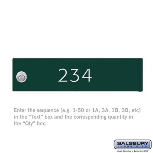 3368GRN Custom Door Engraving Cluster Box Unit & CBU Parcel Locker Door, Green - Regular