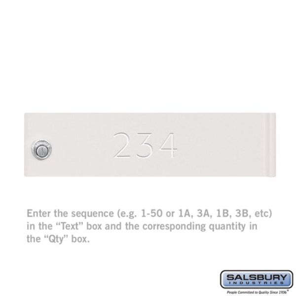 3368WHT Custom Door Engraving Cluster Box Unit & CBU Parcel Locker Door, White - Regular