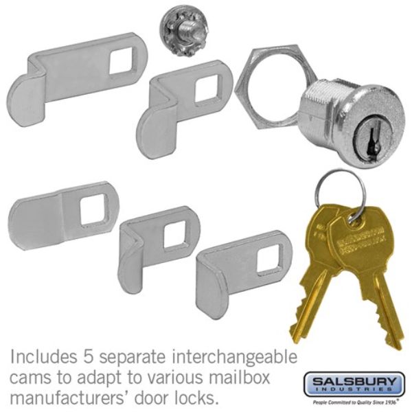 Universal Locks for 4B Plus Horizontal & Vertical Style Mailbox Door with 2 Keys Per Lock - Pack of 5