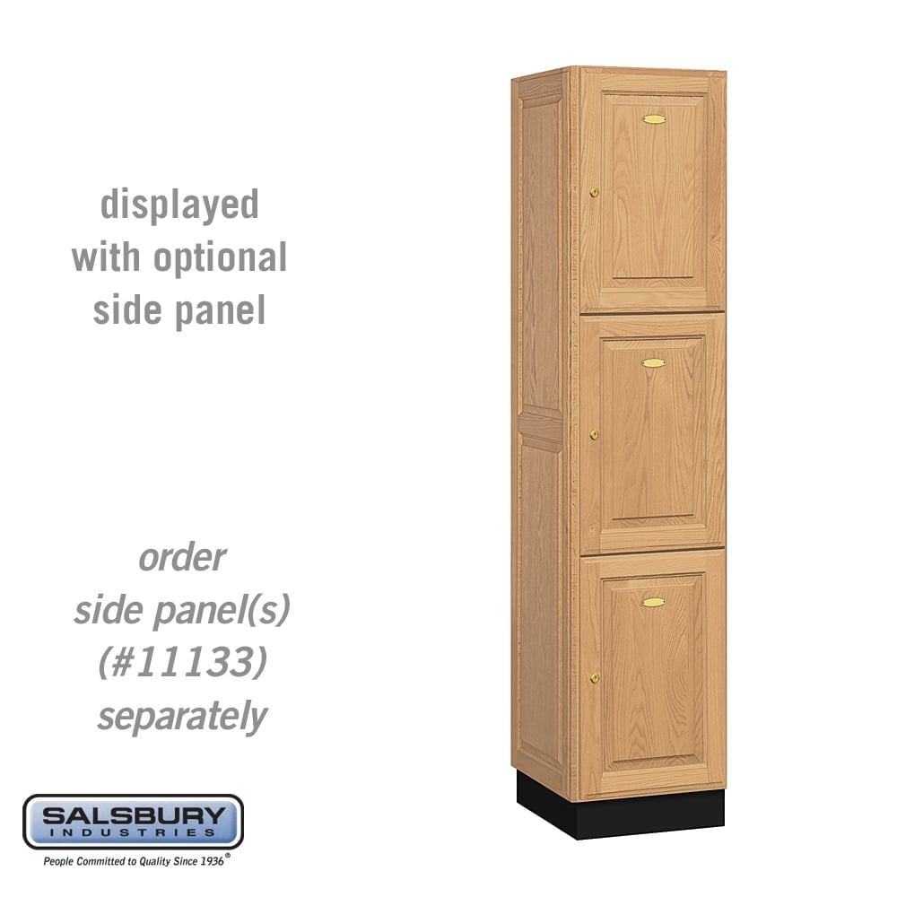 13168LGT 16 in. Wide, 1 Wide & 6 ft. High, 18 in. Deep Triple Tier Solid Oak Executive Wood Locker, Light Oak -  Salsbury Industries