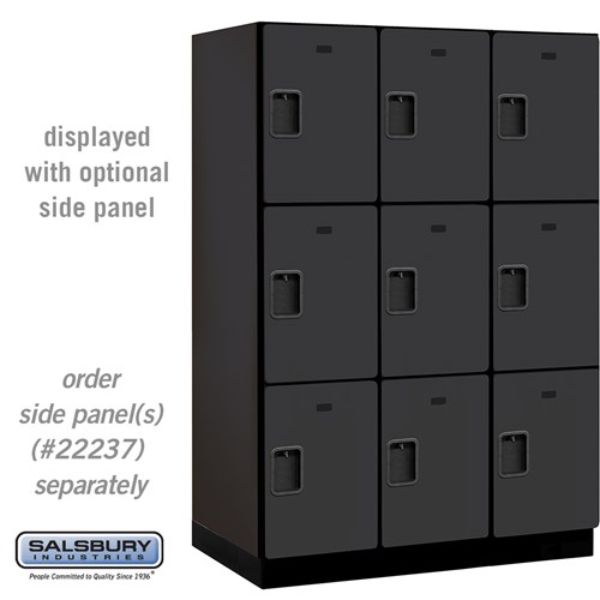 18-23364BLK 18 in. Wide Triple Tier Designer Wood Locker, Black - 3 x 6 ft. x 24 in.