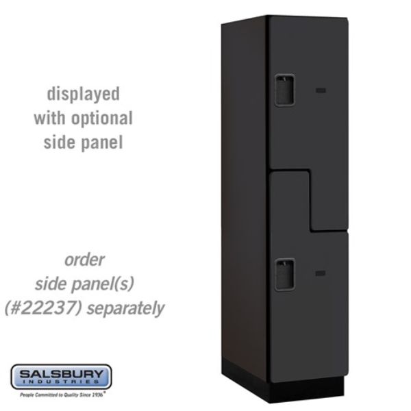 18-27164BLK 18 in. Wide Double Tier S Style Designer Wood Locker, Black - 1 x 6 ft.x 24 in.