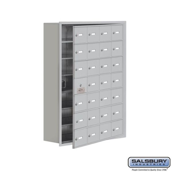 19178-28ARK Recessed Mounted Cell Phone Locker with 28 A Doors 27 Usable in Keyed Locks