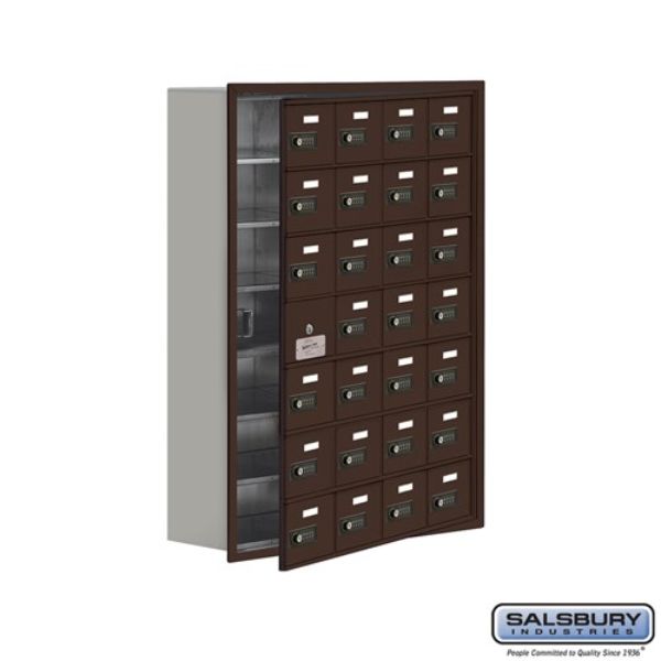 19178-28ZRC Recessed Mounted with 28 A Doors 27 Usable in Bronze & Resettable Combination Locks Cell Phone Storage Locker
