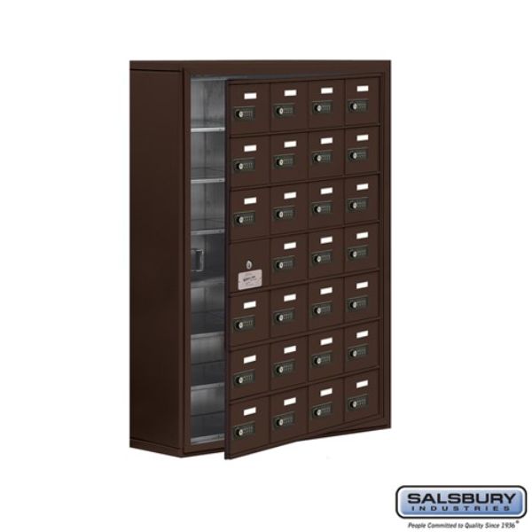 19178-28ZSC Surface Mounted with 28 A Doors 27 Usable in Bronze & Resettable Combination Locks Cell Phone Storage Locker