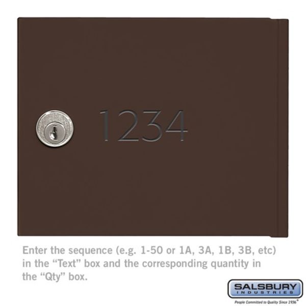 19962BRZ Custom Door Engraving & Black Filled for Cell Phone Storage Locker Door, Bronze