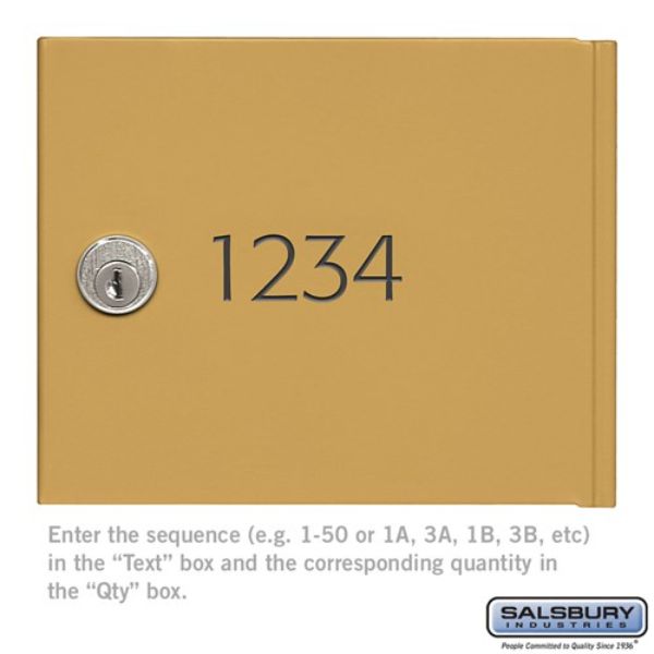 19962GLD Custom Door Engraving & Black Filled for Cell Phone Storage Locker Door, Gold