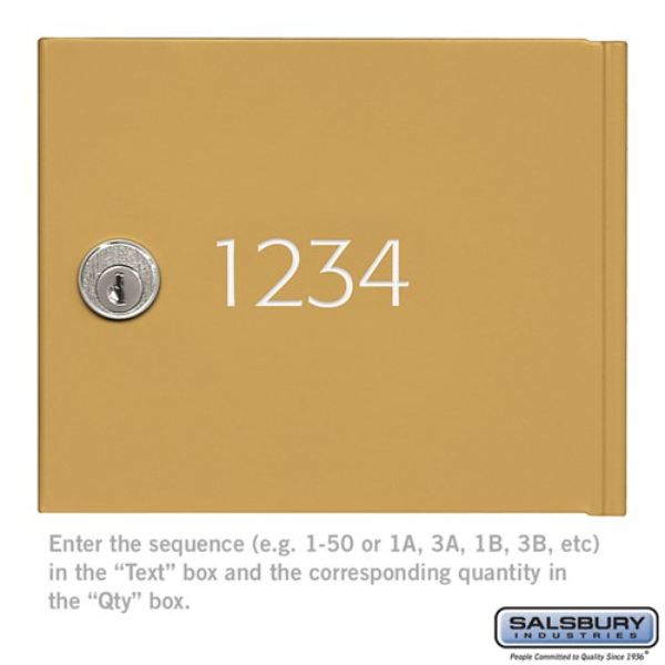 19968GLD Custom Door Engraving & Regular for Cell Phone Storage Locker Door, Gold