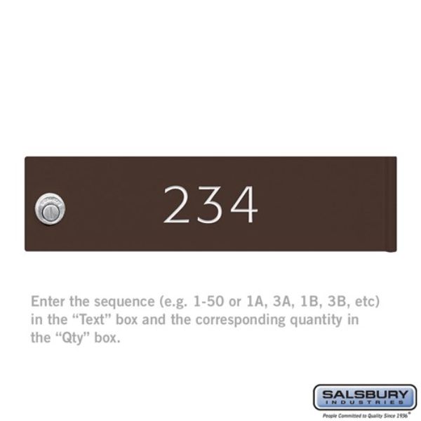 3768BRZ Custom Door Engraving for Bronze 4C Horizontal Mailbox & Parcel Locker Door - Regular