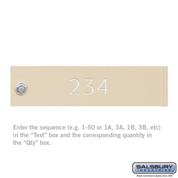 3768SAN Custom Door Engraving for Sandstone 4C Horizontal Mailbox & Parcel Locker Door - Regular