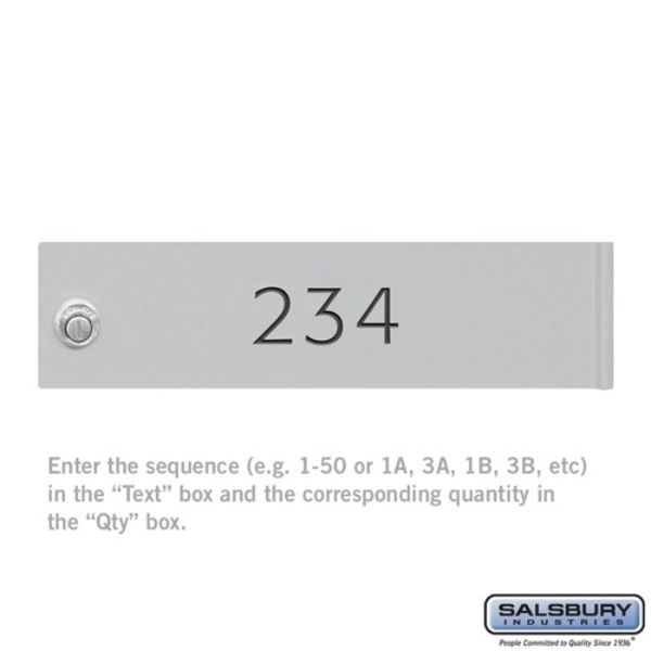 3774ALM Custom Door Engraving & Black Filled for 4C Horizontal Mailbox & Parcel Locker Door, Aluminum